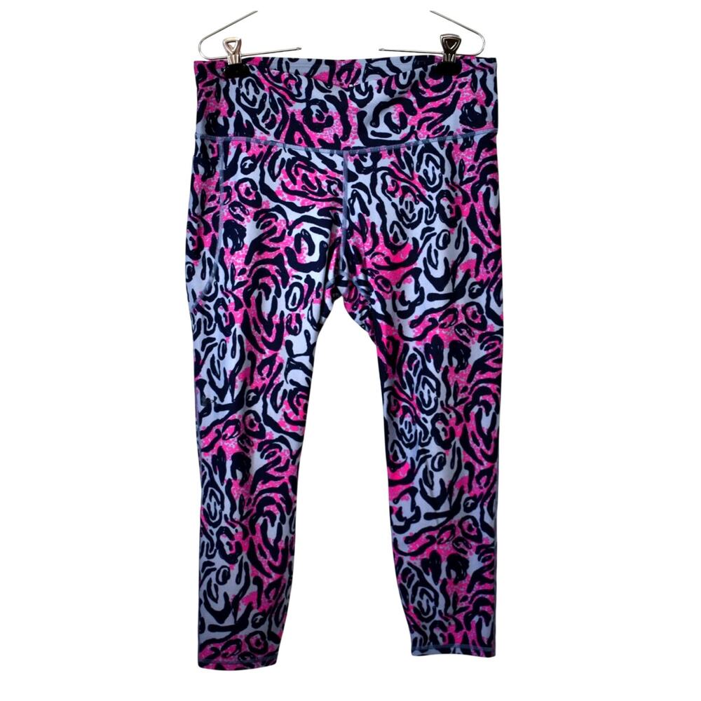 Under Armour Leggings Women's XL Heatgear Compression Purple Blue Swirls Ankle